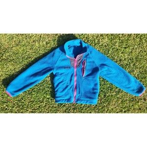 Sequel Vintage Womens Fleece Full Zip Size Small Blue Pink Jacket Sweater Pocket